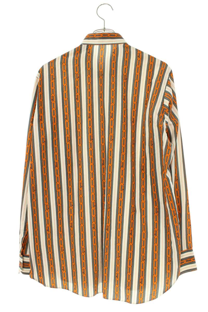 Louis Vuitton Chain Long Sleeve Shirt White x Orange Size XS
