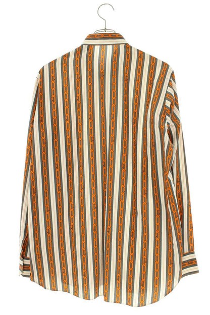 Louis Vuitton Chain Long Sleeve Shirt White x Orange Size XS