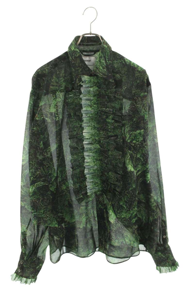 doublet 25SS LETTUCE FRILL SHIRT Green Size M