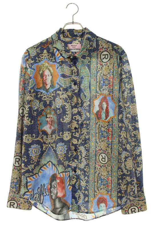Martine Rose Human Print Long-Sleeve Shirt Size M