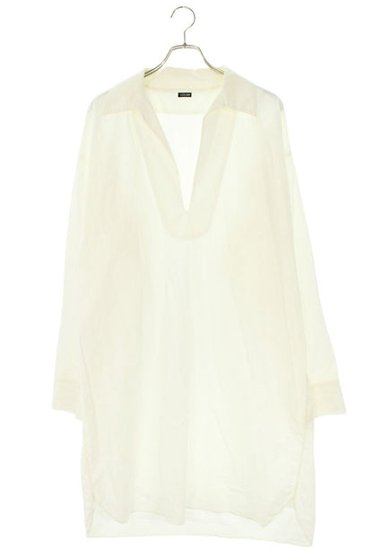 LES SIX Longline Cotton Long Sleeve Shirt White Size XS