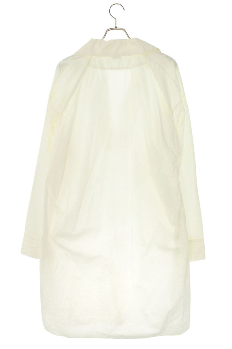 LES SIX Longline Cotton Long Sleeve Shirt White Size XS