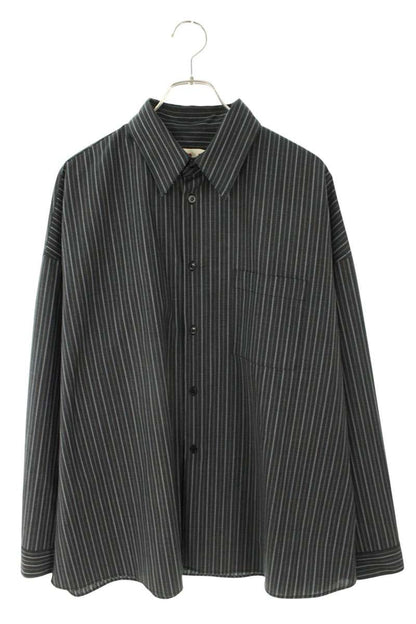 Marni 24AW Black Striped Tropical Wool Long Sleeve Size L
