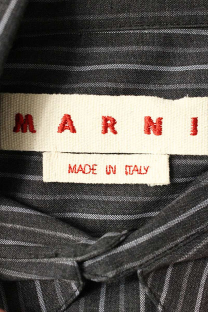 Marni 24AW Black Striped Tropical Wool Long Sleeve Size L