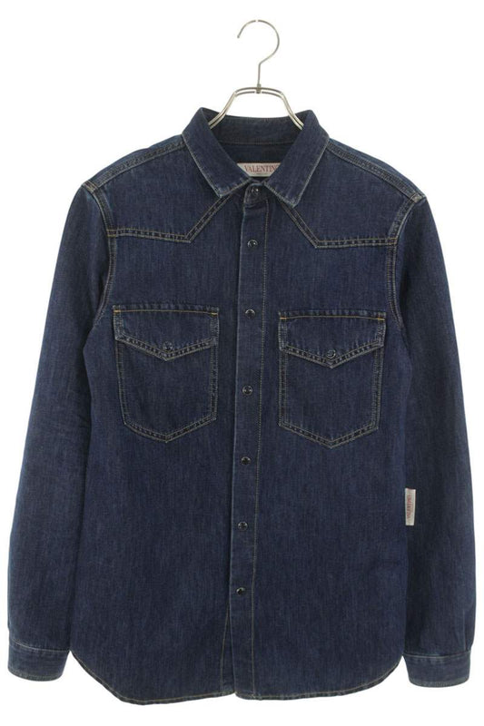 Valentino Denim Long Sleeve Shirt Blue Size S