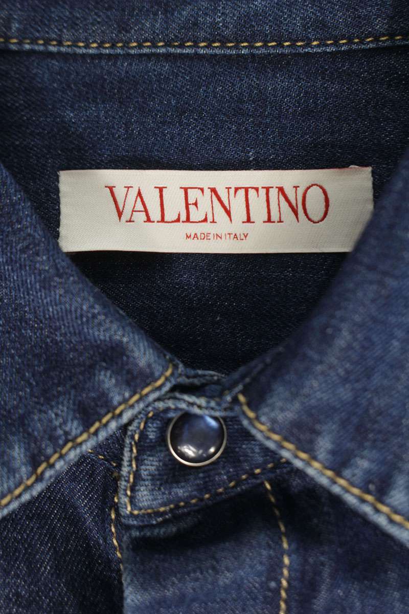 Valentino Denim Long Sleeve Shirt Blue Size S