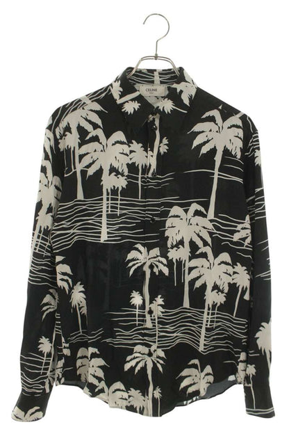 CELINE 21SS Drugstore Collar Palm Tree Rayon Shirt Size XXL