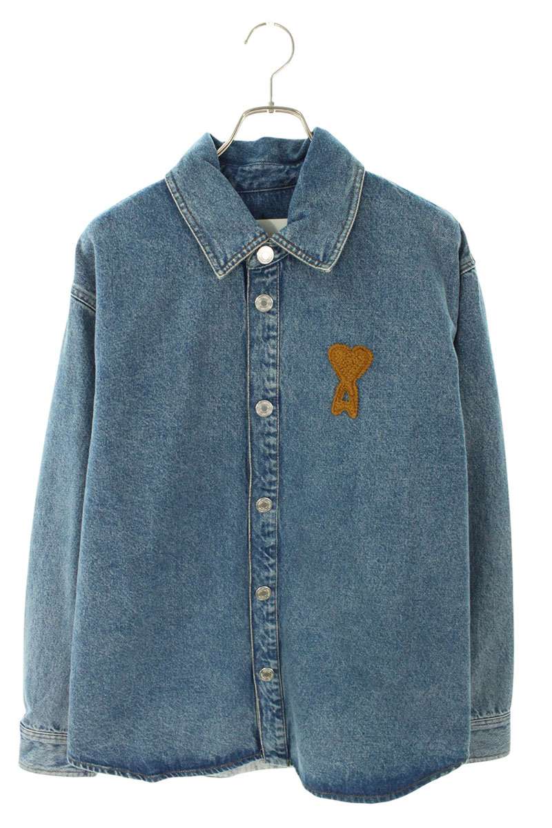 AMI Alexandre Mattiussi 26SS Heart A Denim Long Sleeve Shirt Size L