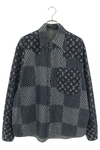 LOUISVUITTON 20AW Monogram Wave Damier Flannel Shirt Size M