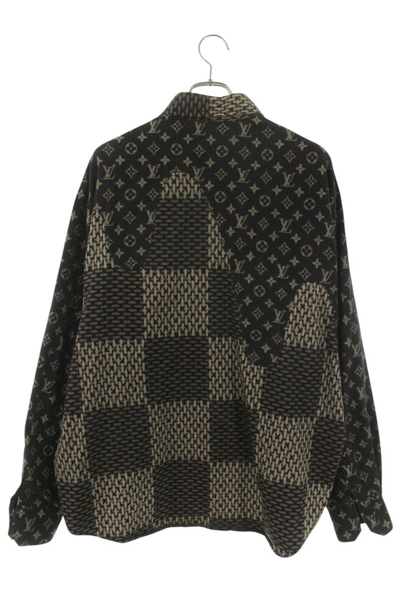 LOUISVUITTON 20AW Monogram Wave Damier Flannel Shirt Size XL