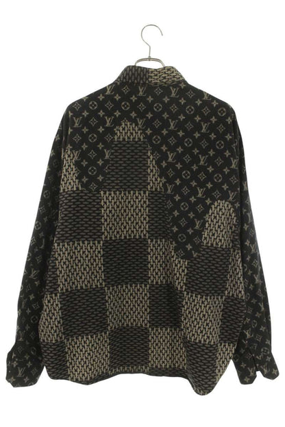 LOUISVUITTON 20AW Monogram Wave Damier Flannel Shirt Size XL