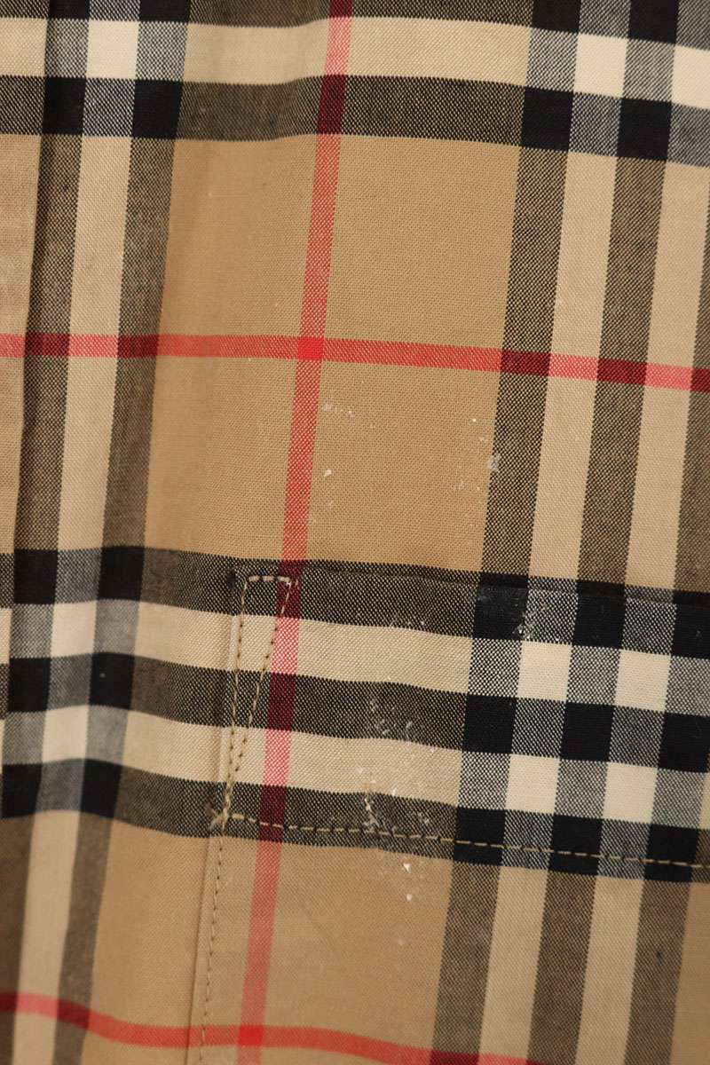 Burberry Nova Check Cotton Long Sleeve Shirt Beige Size S