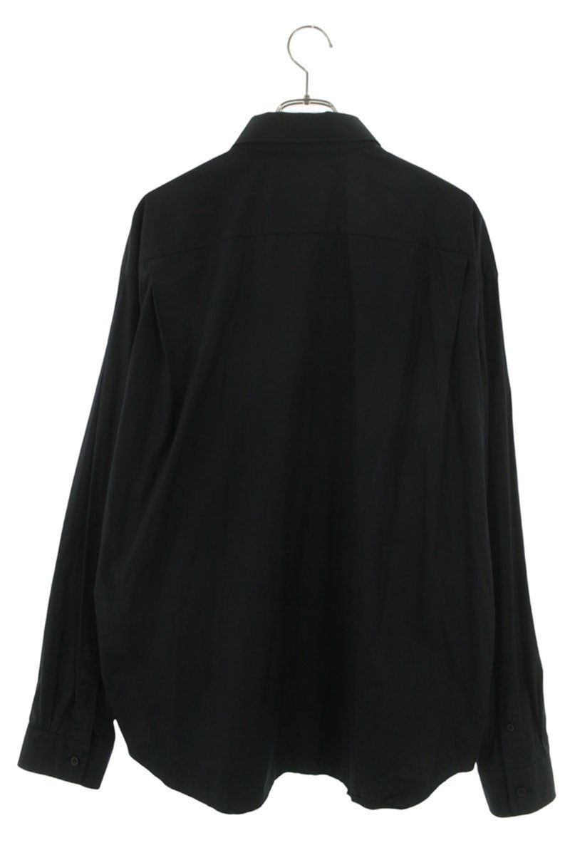 Balenciaga Front Logo Long Sleeve Shirt Black Size S