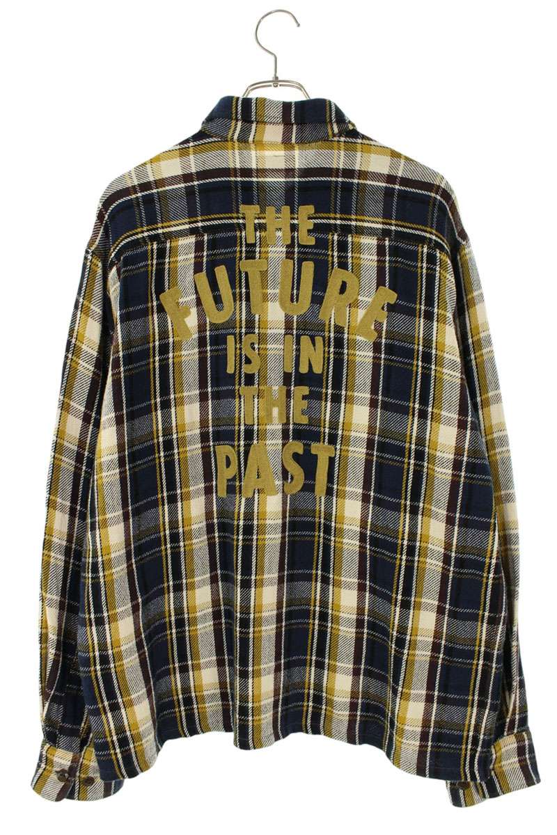 Human Made Logo Patch Long Sleeve Shirt Blue x Yellow x White Size L