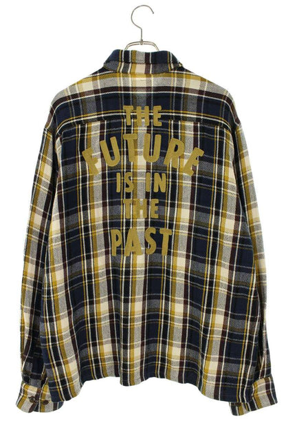 Human Made Logo Patch Long Sleeve Shirt Blue x Yellow x White Size L