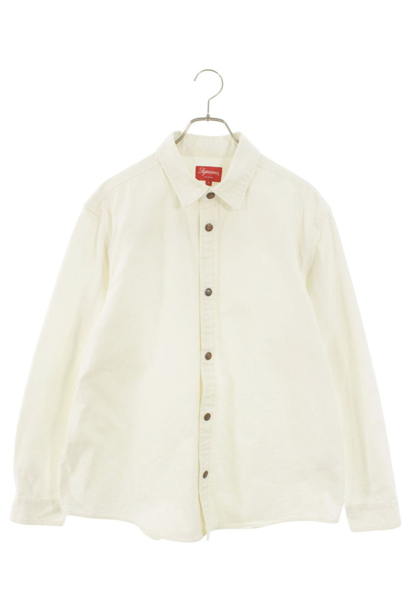 SUPREME 20AW Logo Taping Work Shirt White Size L