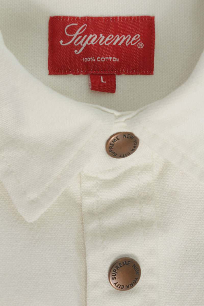 SUPREME 20AW Logo Taping Work Shirt White Size L