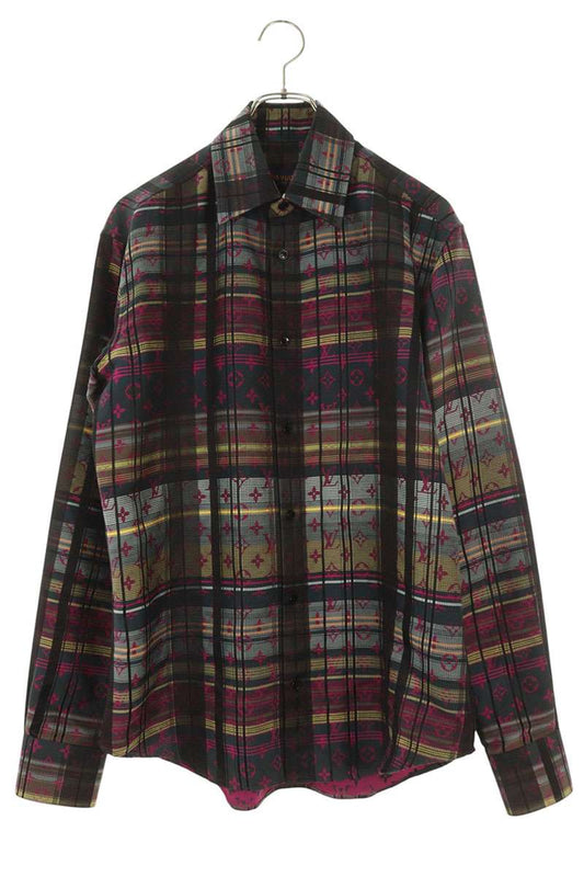 Louis Vuitton 21SS All-Over Print Long Sleeve Shirt Gray Size S