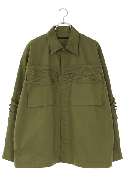 ALMOSTBLACK Design Long Sleeve Shirt Green Size L