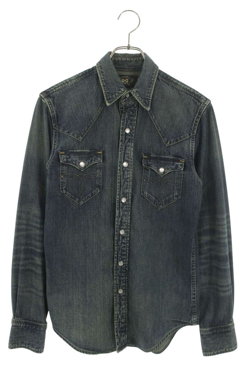 RRL Denim Western Long Sleeve Shirt Blue Size XS