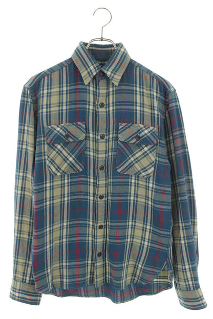 RRL Check Cotton Long Sleeve Shirt Blue Size XS