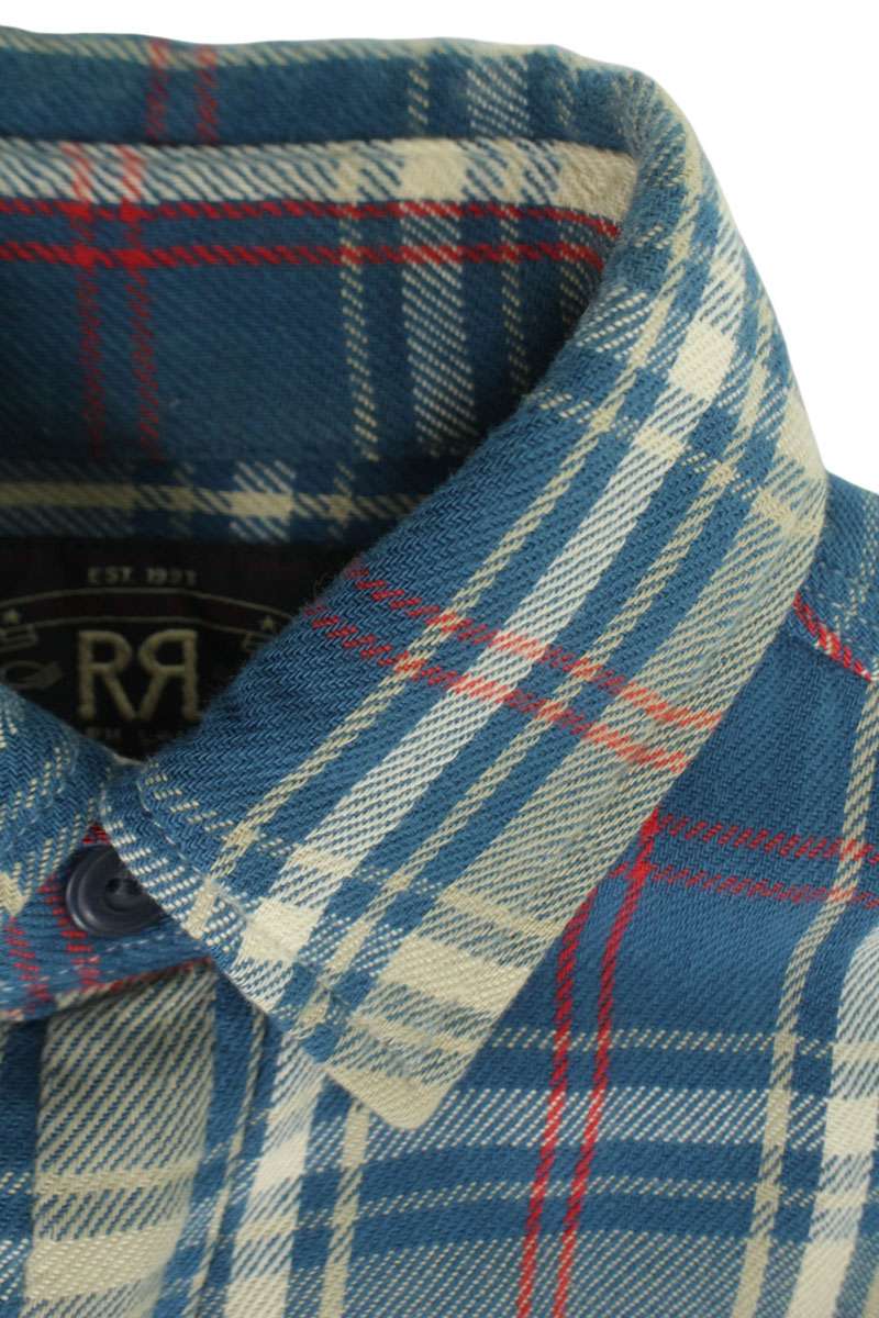 RRL Check Cotton Long Sleeve Shirt Blue Size XS