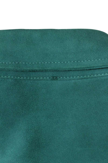 EMMETI Goatskin Suede Leather Long Sleeve Shirt Green Size S