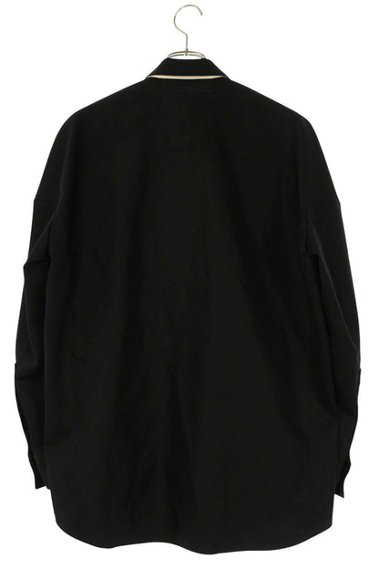 OVERCOAT Wool Open Collar Long Sleeve Shirt Black Size S