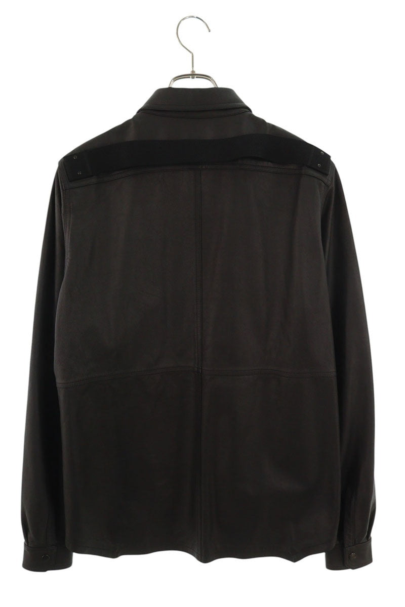 Rick Owens 21SS LP Leather Long Sleeve Shirt Black Size S