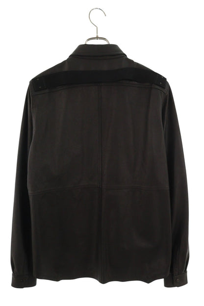 Rick Owens 21SS LP Leather Long Sleeve Shirt Black Size S