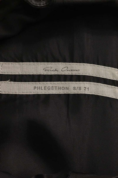 Rick Owens 21SS LP Leather Long Sleeve Shirt Black Size S