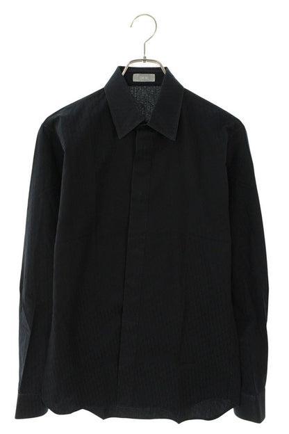 DIOR Oblique Cotton Jacquard Long Sleeve Shirt Black Size XXL