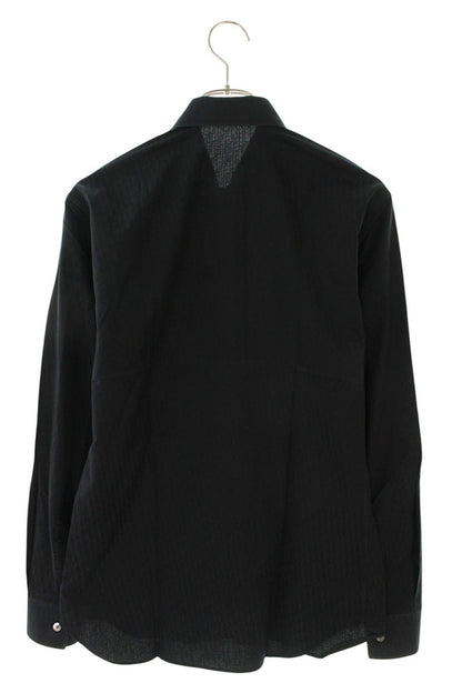 DIOR Oblique Cotton Jacquard Long Sleeve Shirt Black Size XXL