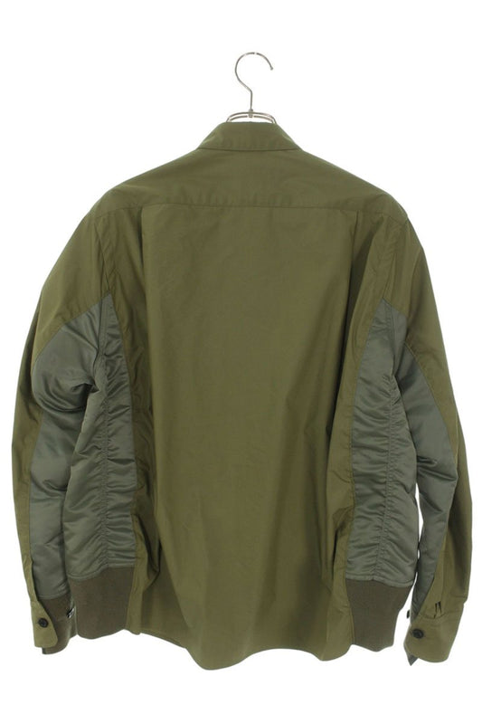 Sacai Nylon Long Sleeve Shirt Green Size S
