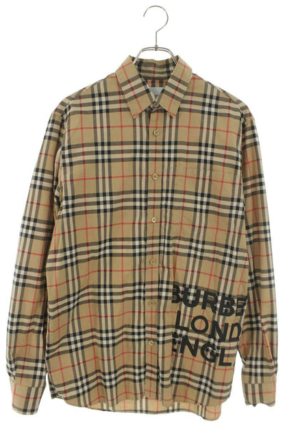 Burberry Cotton Check Long Sleeve Shirt Beige Size XS