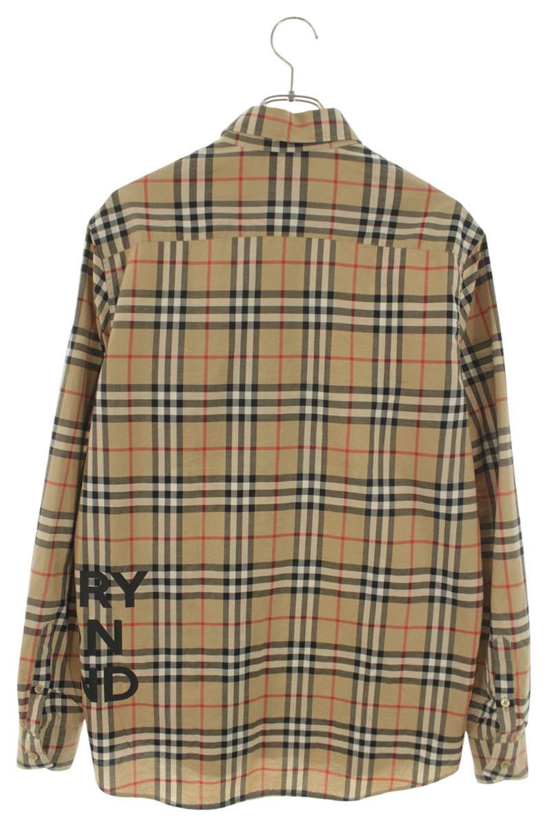 Burberry Cotton Check Long Sleeve Shirt Beige Size XS