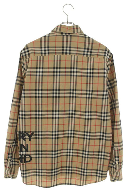 Burberry Cotton Check Long Sleeve Shirt Beige Size XS