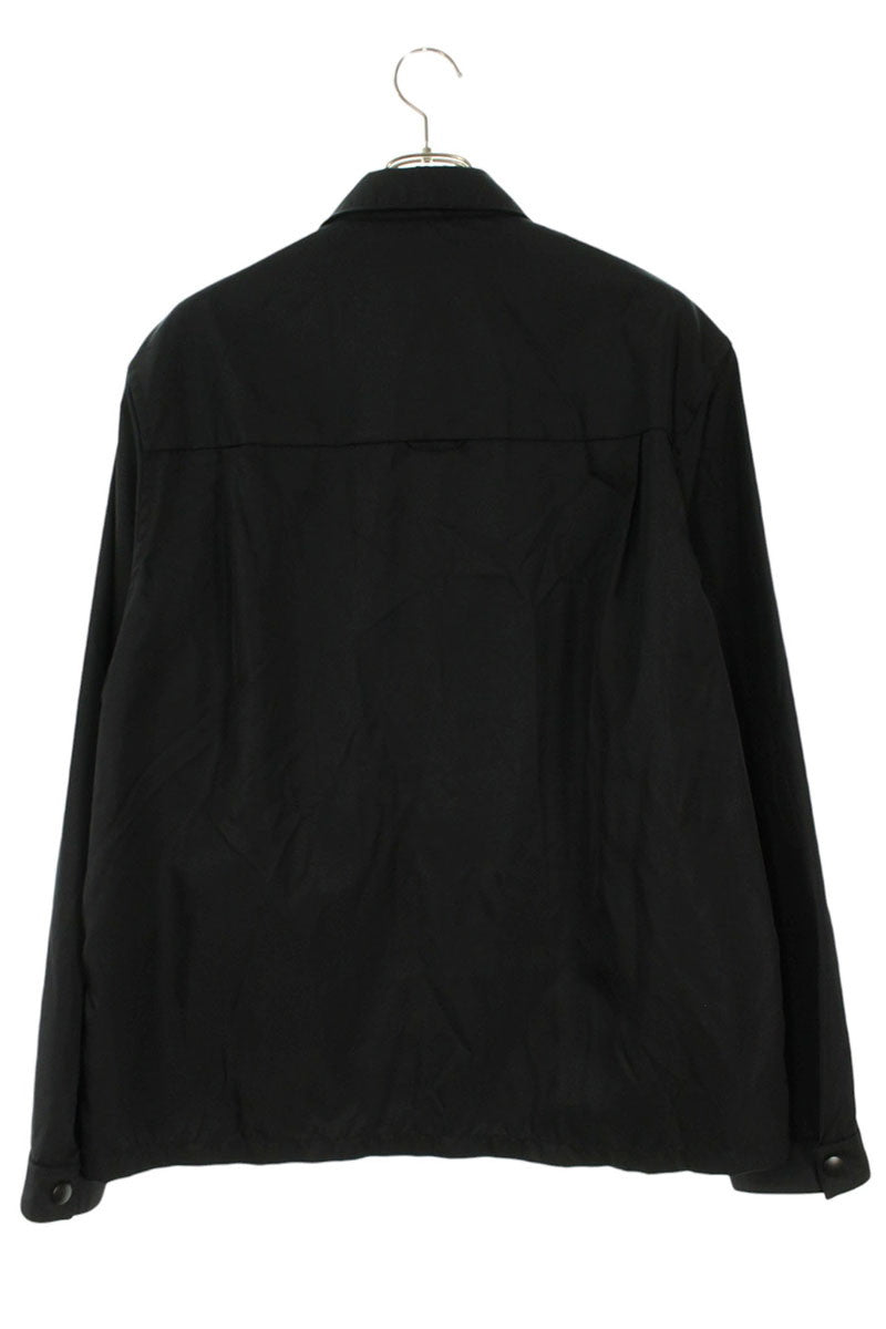 PRADA Logo Plate Re-Nylon Long Sleeve Shirt Black Size L
