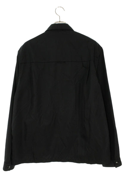 PRADA Logo Plate Re-Nylon Long Sleeve Shirt Black Size L