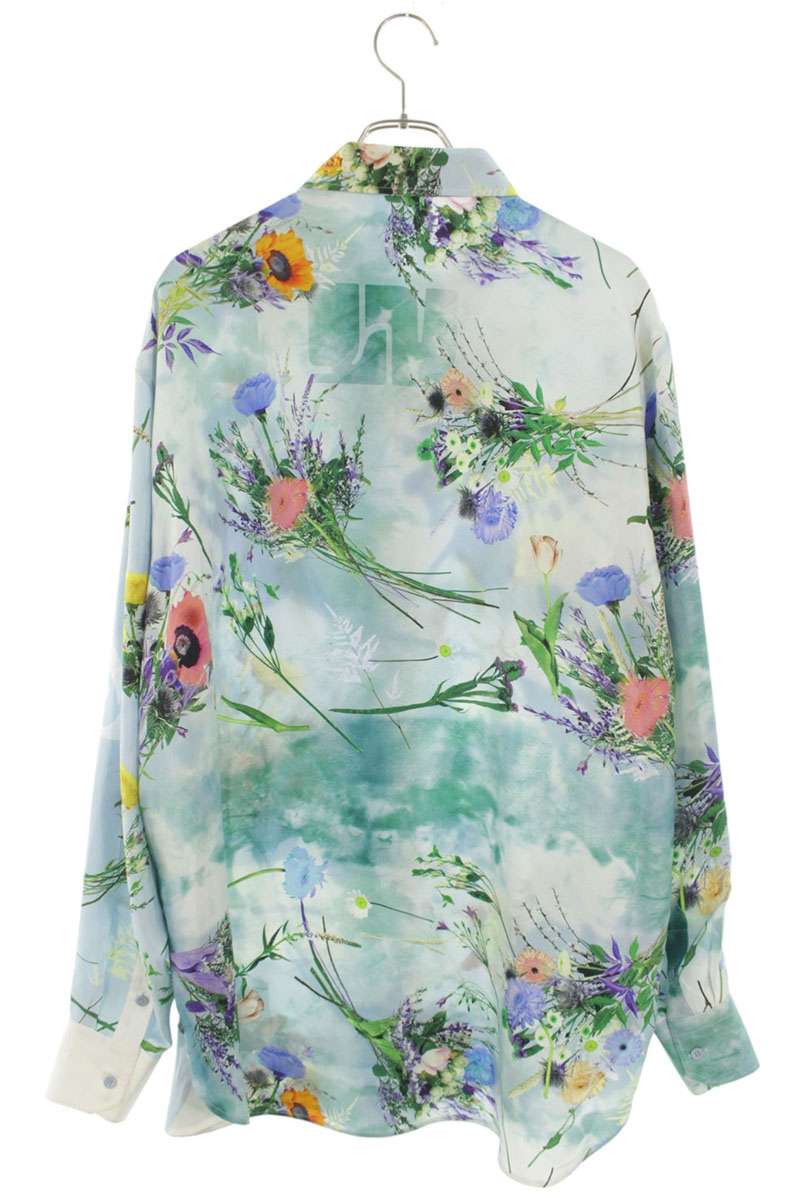 LOUISVUITTON 20SS All-Over Flower Silk Long Sleeve Shirt Size XXL