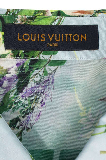 LOUISVUITTON 20SS All-Over Flower Silk Long Sleeve Shirt Size XXL