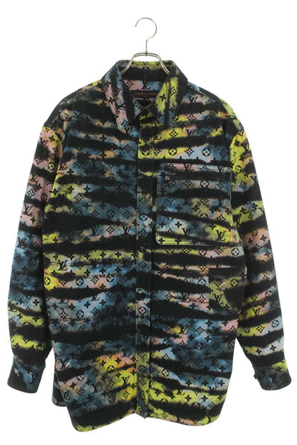 LOUISVUITTON 21AW Monogram Tie-Dye Denim Shirt Size XL