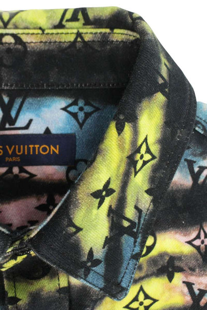 LOUISVUITTON 21AW Monogram Tie-Dye Denim Shirt Size XL