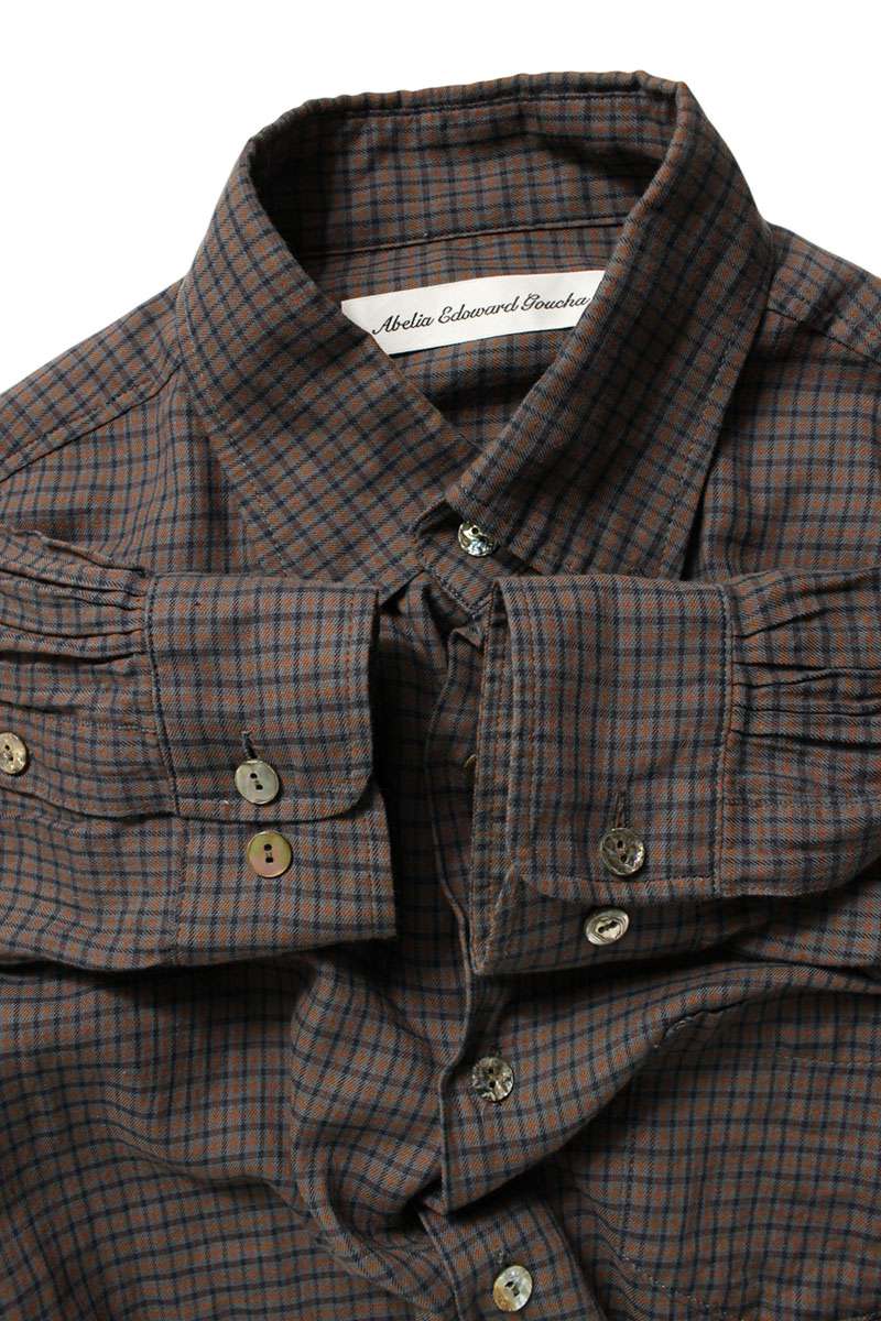 ABELIAEDOWARDGOUCHA Down Long Sleeve Shirt Gray x Brown Size 3