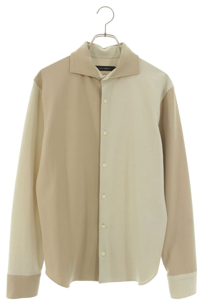 VI MRS Plain Poly Rayon Blend Long Sleeve Shirt Beige Size VI