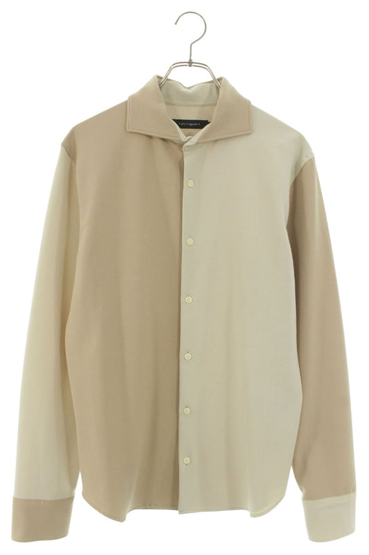 VI MRS Plain Poly Rayon Blend Long Sleeve Shirt Beige Size VI