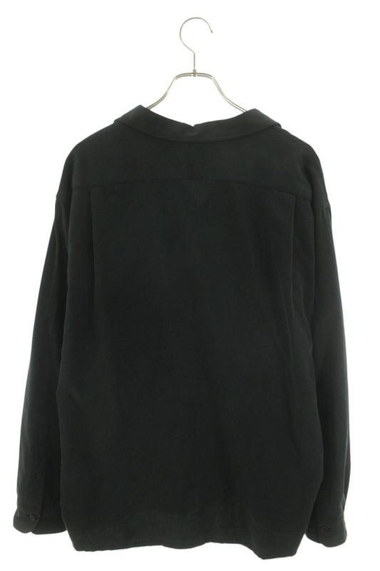 A.PRESSE Cotton Silk Pique Loop Collar Shirt Black Size L