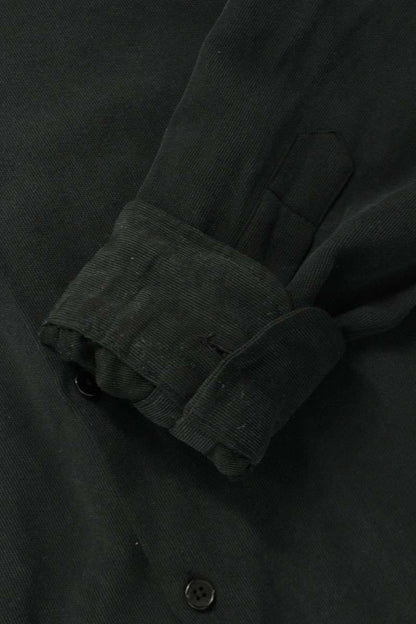 A.PRESSE Cotton Silk Pique Loop Collar Shirt Black Size L