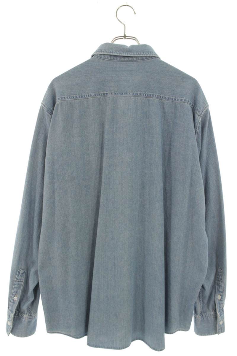CELINE Oversized Denim Long Sleeve Shirt Light Blue Size XL