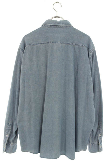 CELINE Oversized Denim Long Sleeve Shirt Light Blue Size XL
